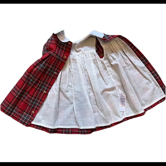 Tutto Piccolo Smocked Plaid Dress Red Girl’s 24 Months 2T Collared Holiday Party - Picture 12 of 16